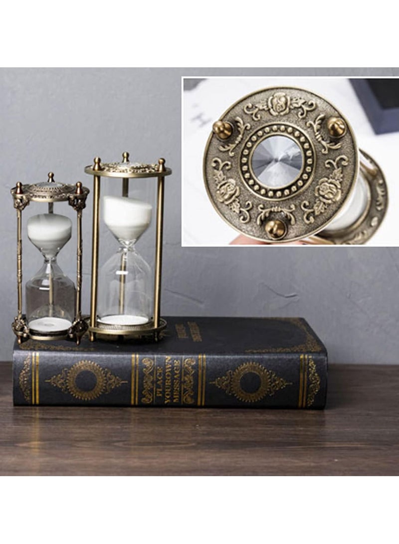 Elegant European Creative Hourglass Living Room Decor - 15 Minutes Unique Handmade Hourglass Decoration for Home and Office (Flower Pillar) - Image 3